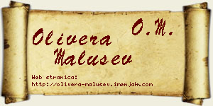 Olivera Malušev vizit kartica